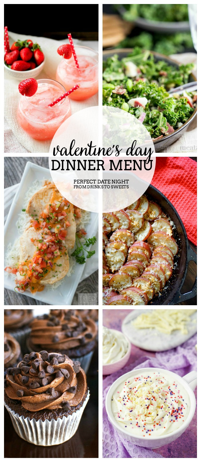 Valentine's Day Dinner Menu - We have put together the perfect date night dinner at home, from cocktails and salad to main course and dessert! 