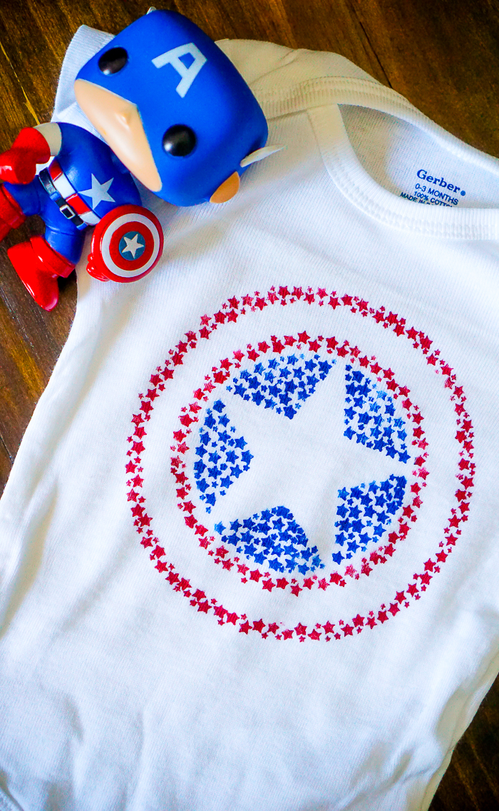 Captain America Star Shield Shirt - Celebrate your love for Captain America with this Patriotic Cap Shield Shirt that is also perfect for 4th of July! | The Love Nerds