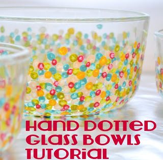 How to Hand Paint Glass Bowls with Confetti Dots