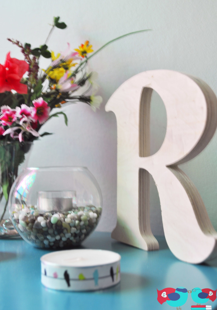 Use washi tape to decorate a plain wood letter @ thelovenerds