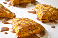 Homemade Spiced Glazed Pumpkin Scones - They are moist with the perfect combination of fall spices. {The Love Nerds}