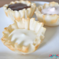 Phyllo Cup Desserts: Strawberry, Lemon Cheesecake, and Chocolate Mousse (From The Love Nerds)