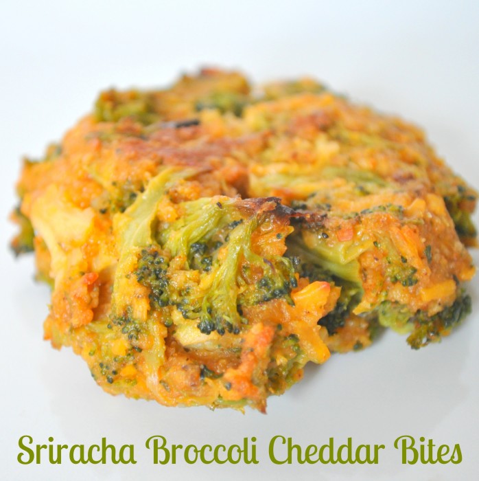 Sriracha Broccoli Cheddar Bites - Give your vegetables a little kick with Sriracha Sauce. These became an instant fave of my husband who doesn't eat many vegetables. {The Love Nerds} #Srirachasauce #broccolirecipe #recipe #sidedish 