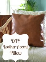 DIY Leather Accent Pillow - Great home decor craft! {The Love Nerds} #leathercraft #pillow #homedecor