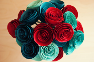 paper rose bouquet
