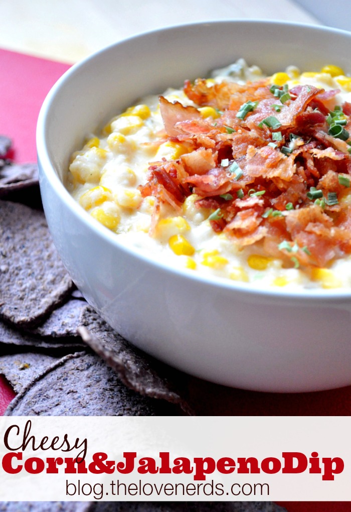 Cheesy Corn and Jalapeño Dip - The Perfect Game Day Snack or Party Dip! {The Love Nerds} #ad
