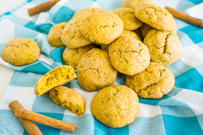 The best cookie recipe for fluffy Pumpkin Snickerdoodles! They are soft, chewy and full of fall spices. You will definitely want to make these for Halloween and Thanksgiving dessert as they'll easily become everyone's favorite fall cookie! 