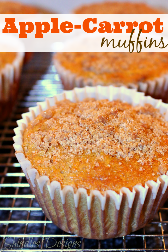 Apple Carrot Muffins - A delicious muffin recipe combining the flavors of fall. Perfect breakfast recipe for a cool morning or holiday brunch! {The Love Nerds Apple Series}