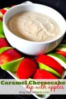 Caramel Cheesecake Dip with Apples - Easy and Delicious Treat that is also Gluten Free. I love how many great items could be paired with this dip and how easy it is to bring along to a holiday party. {The Love Nerds}