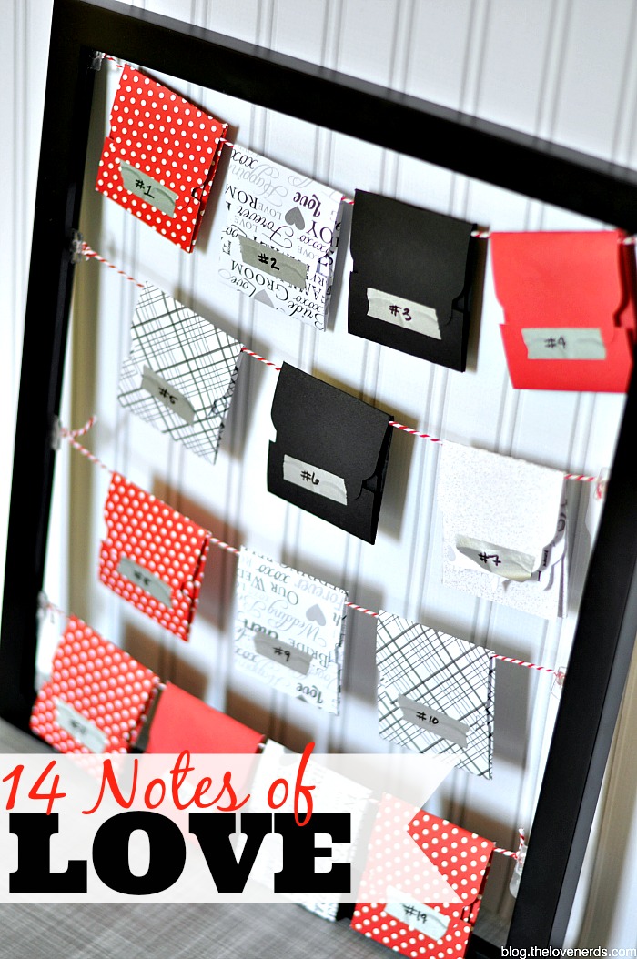 14 Notes of Love - Count down to Valentine's Day or a special event with a daily note of love or date night idea! {The Love Nerds}