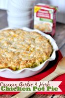 Dinner Made Easy! 2 Dinner Ideas the whole family will love with only 10 minutes of prep work, like this Creamy Garlic & Herb Chicken Pot Pie with a Cheddar Biscuit Crust! {The Love Nerds} #Ad #WeekNightHero