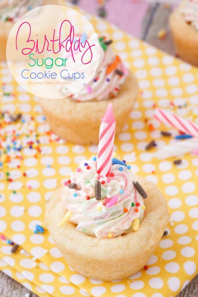 These Birthday Sugar Cookie Cups are so simple to make and the perfect addition to your party!