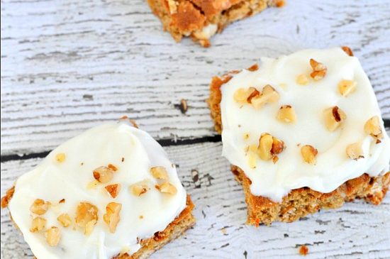 Carrrot Cake Cookie Bars with Cream Cheese Icing - A delicious treat that everyone will love!
