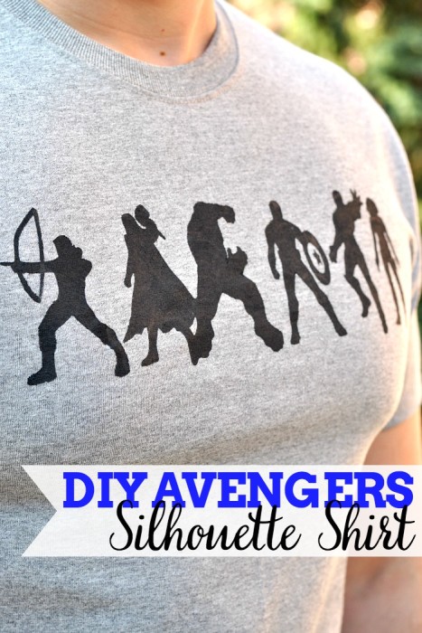 Why pay lots of money when you can make your own DIY Avengers Shirt? Get creative with the shirt design or use the FREE Avengers Silhouettes I'm sharing! {The Love Nerds}