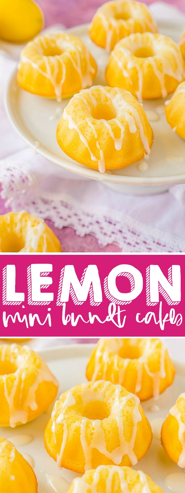 Mini Lemon Bundt Cakes are the perfect dessert recipe for spring and summer! These tiny and tangy lemon chiffon cakes are the perfect blend of sweet and tart, making them great for Easter, Mother's Day brunch, summer bbqs, bridal showers and baby showers! | THE LOVE NERDS