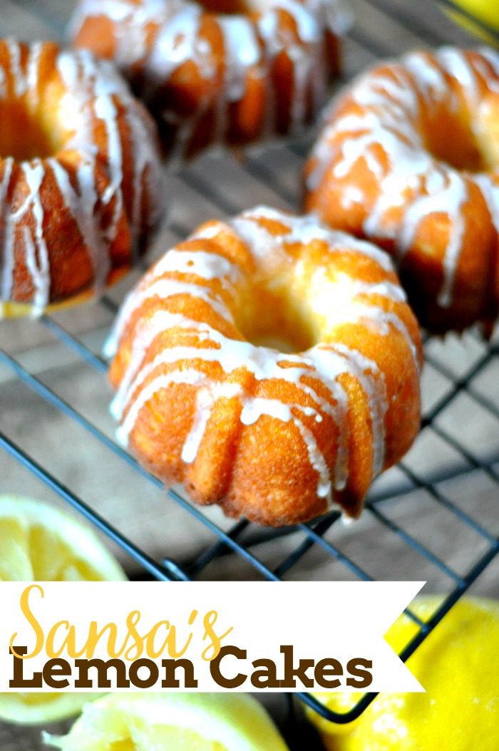 Inspired by The Game of Thrones famous dessert - Sansa's Lemon Cakes! These mini lemon bundt cakes are easy to make with the perfect blend of sweet and tart! {The Love Nerds}