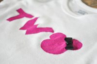 Do you have a little Mickey or Minnie fan in your house? Make this 2nd Birthday DIY Minnie Mouse Shirt as a gift ... or for ONE, FOUR, etc. | The Love Nerds