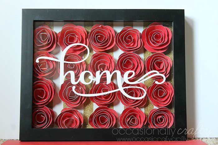 Home Wall Art - Gorgeous 3D Flower Shadowbox wall art made with paper flowers! | The Love Nerds