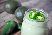 Delicious and Creamy Jalapeno and Avocado Greek Yogurt Salad Dressing - Perfect for salads, burrito bowls, and chicken wraps! | The Love Nerds