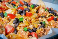 Festive Chicken Taco Nachos - A delicious recipe for parties or Game Day that can be ready in just 15 minutes! | The Love Nerds #StockUpOnPace #JewelOsco #ad