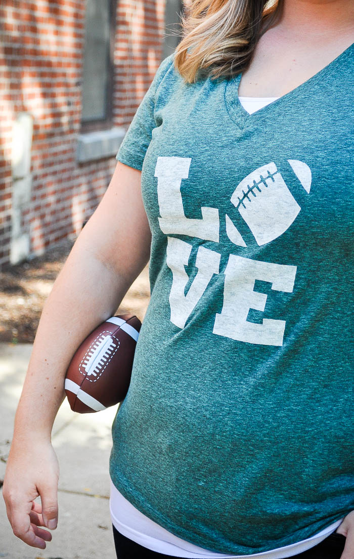 Are you ready for some football? Not without this shirt, you're not! This easy DIY Football Love Shirt is perfect for all your game day fun! | The Love Nerds