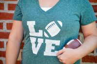 Are you ready for some football? Not without this shirt, you're not! This easy DIY Football Love Shirt is perfect for all your game day fun! | The Love Nerds