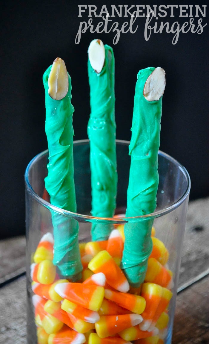 Pretzel Frankenstein Fingers - An easy Halloween Treat that can be made quickly with only 3 ingredients! | The Love Nerds
