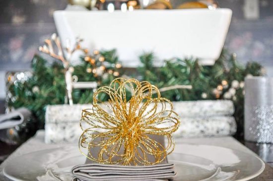 Mixed Metallic Christmas Decor - Create a gorgeous winter wonderland with a blend of silver, soft gold and white! | The Love Nerds #ad #AtHomeforChristmas #AtHomeFinds