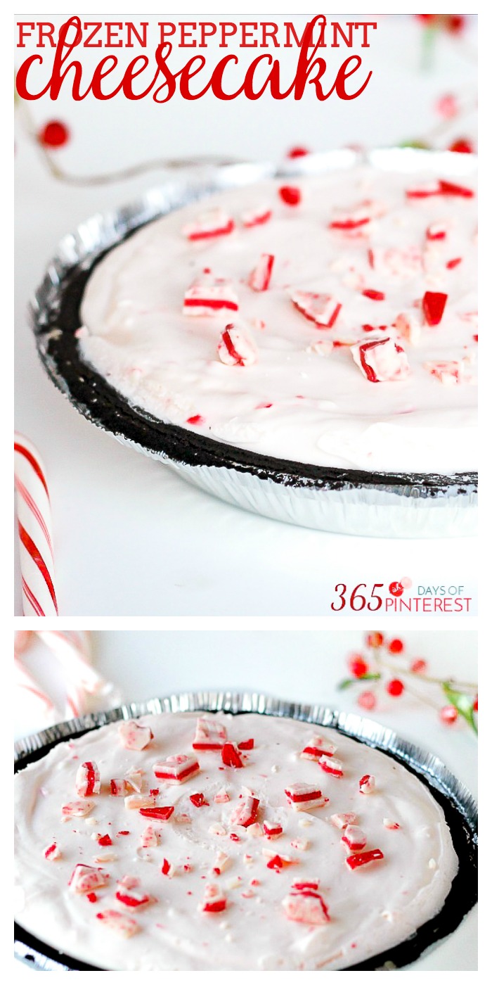 Frozen Peppermint Cheesecake - A delicious dessert recipe for any time of the year, but especially perfect as Christmas dessert! | The Love Nerds Contributors 