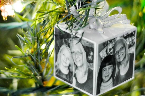 Photo Block Ornament - The perfect personalized Christmas ornament to celebrate a special moment or give as a handmade gift! | The Love Nerds #ad #SaveYourMemories