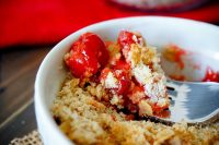 CHERRY CRISP FOR TWO - Make a delicious dessert for two that is perfect for an at home date night and Valentine's Day. | The Love Nerds