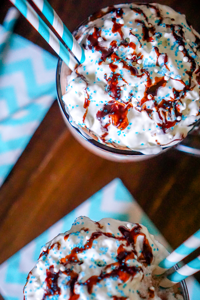 Frozen Hot Chocolate Recipe = Delicious FROZEN treat that's perfect for any time of year! | The Love Nerds
