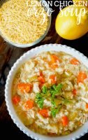 Slow Cooker Lemon Chicken Orzo Soup - A deliciously light and fresh soup recipe inspired by Panera's soup recipe. | The Love Nerds