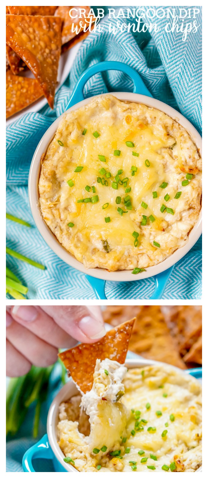 Creamy Crab Rangoon Dip with Wonton Chips - A hot dip perfect for cool fall nights and game day food! | #ad #SNPSweepstakes #HealthyHeartPledge