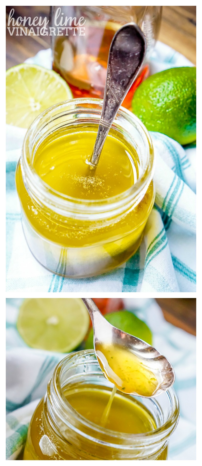 Honey Lime Vinaigrette - A light salad dressing recipe that will bring a delicious sweet & tangy touch to your salads! | The Love Nerds