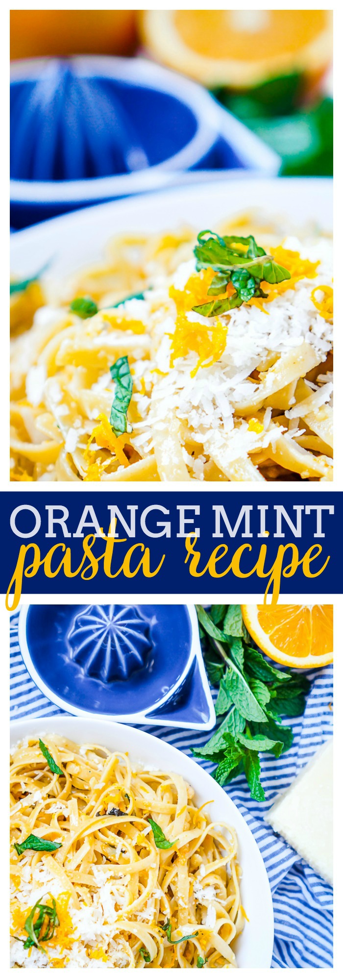 Orange Mint Pasta Recipe - This citrus pasta recipe is a refreshing and light dinner idea that makes the perfect spring pasta recipe and summer pasta recipe! Though I do love it all year long as dinner and side dish! | The Love Nerds