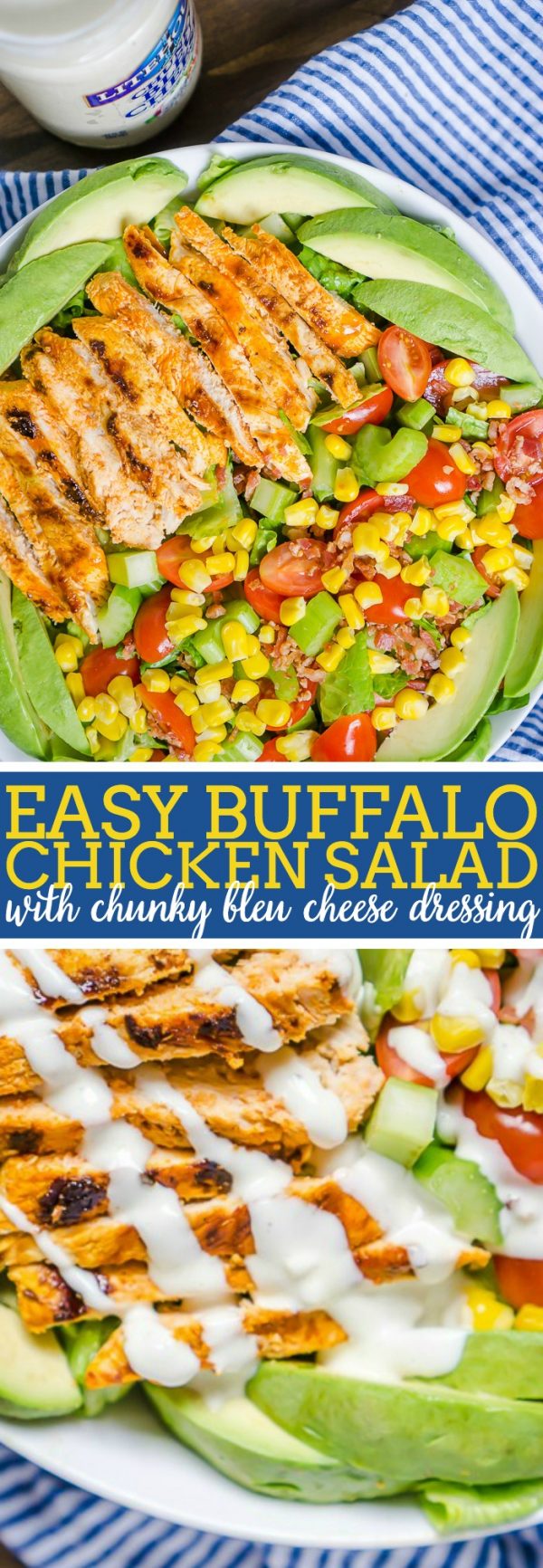 Buffalo Chicken Salad with Chunky Bleu Cheese Dressing - The Love Nerds