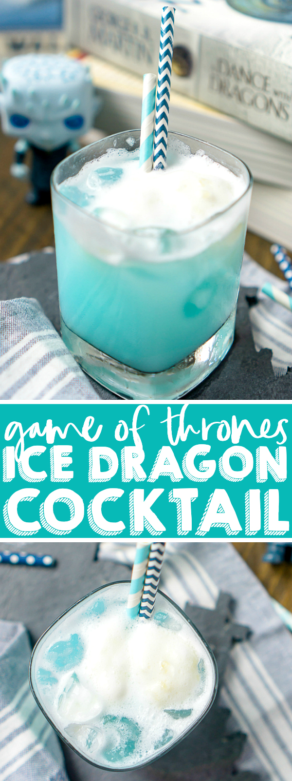 Game of Thrones Ice Dragon Cocktail Recipe - This Game of Thrones Recipe honoring the Ice Dragon and Night King is the perfect cocktail recipe for calming any nerves that comes with the show! | The Love Nerds #gameofthrones #gameofthronesrecipe #cocktailrecipe #bluecocktail