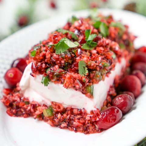 Jalapeno Cranberry Cream Cheese Dip - Christmas Appetizer