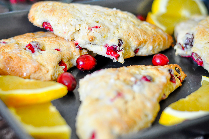 Fresh Cranberry Scones with sweet and tangy orange is an easy Thanksgiving recipe! Perfect for holiday brunch all year long! 
