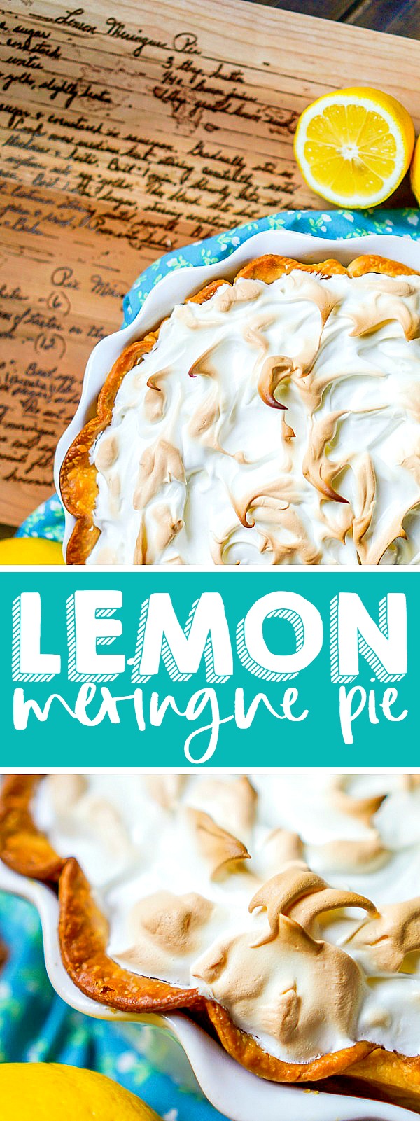 Mom's Lemon Meringue Pie - A classic family dessert recipe that we all love and so will you! This lemon pie recipe topped with stiff, fluffy meringue is the perfect holiday dessert! | THE LOVE NERDS #christmasdessert #holidaydessert #pierecipe #meringuerecipe 