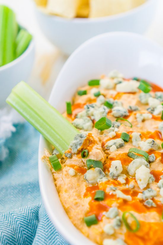 Skinny Buffalo Chicken Dip in Slow Cooker or Oven - The Love Nerds