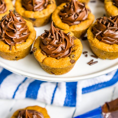 Frosted Chocolate Chip Cookie Cups