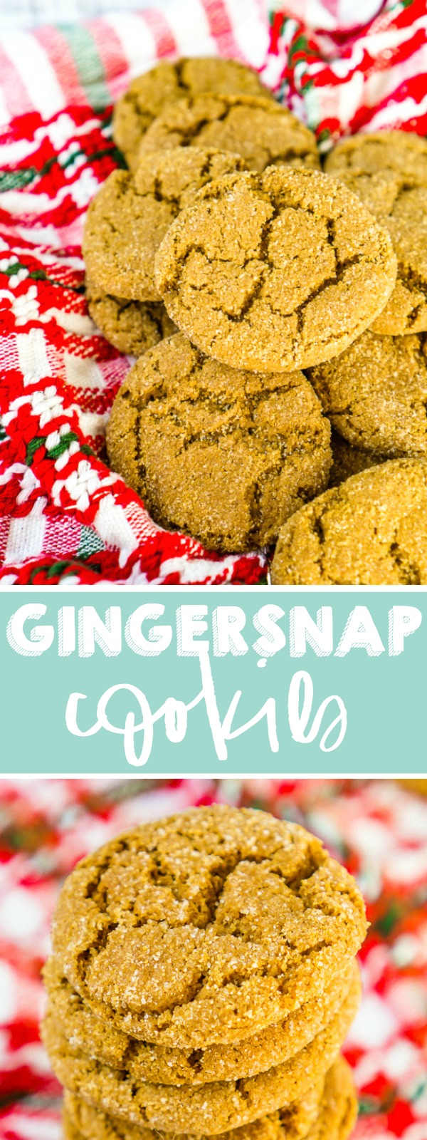 These Gingersnap Cookies are my favorite Christmas cookie! Soft, spiced cookies with rich molasses and a cracked, sugar top, these gingersnaps will be a hit all holiday season alongside hot cocoa, coffee, ice cream and more! | THE LOVE NERDS