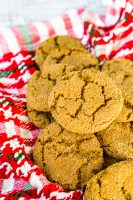 These Gingersnap Cookies are my favorite Christmas cookie! Soft, spiced cookies with rich molasses and a cracked, sugar top, these gingersnaps will be a hit all holiday season alongside hot cocoa, coffee, ice cream and more!