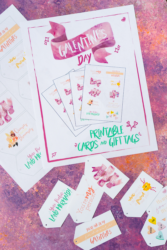FREE PRINTABLE GALENTINE'S DAY CARDS AND GIFT TAGS! Make easy but delicious Galentine's Day Gift Bags to thank the amazing friends in your friend with some help from DOVE® Chocolate Bars and FREE printable gift tags and cards! It's a quick DIY treat bag your friends will remember! | THE LOVE NERDS #friendgifts #diygiftbags #galentinesday