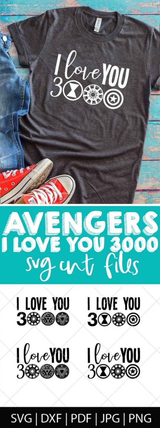 Avengers Endgame I Love You 3000 - Iron Man - Black Widow - Captain America - Avengers Endgame SVG Bundle - Who's ready to see how our favorite Marvel heroes are going to defeat Thanos?! We are, so we're celebrating with these Avengers cut files! Perfect for making Avengers shirts, mugs, gifts and more! | THE LOVE NERDS