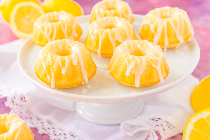 Sansa's Lemon Cakes - Mini Lemon Bundt Cake is a delicious dessert recipe inspired by The Game of Thrones! These tiny and tangy lemon chiffon cakes are the perfect blend of sweet and tart, making them great for Easter, Mother's Day brunch, summer bbqs and, of course, Game of Thrones parties! | THE LOVE NERDS 