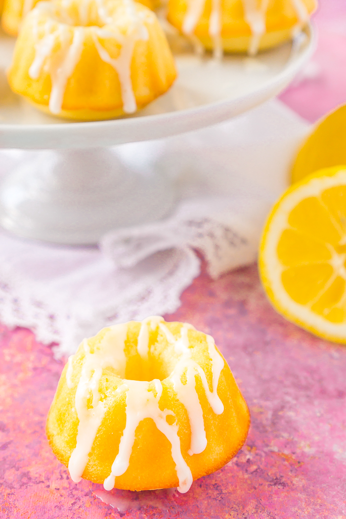 Sansa's Lemon Cakes - Mini Lemon Bundt Cake is a delicious dessert recipe inspired by The Game of Thrones! These tiny and tangy lemon chiffon cakes are the perfect blend of sweet and tart, making them great for Easter, Mother's Day brunch, summer bbqs and, of course, Game of Thrones parties! | THE LOVE NERDS 