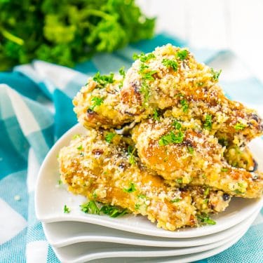 Garlic and parmesan is a perfect pairing! And this Garlic Parmesan Chicken Wings Sauce is the perfect recipe for your next bbq grill out or game day party!